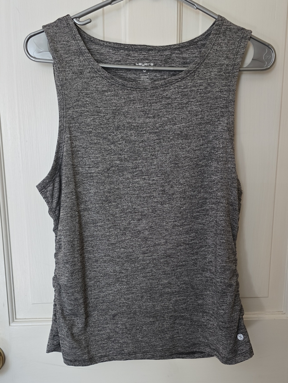 Layer 8 Dark Heather Gray Athletic Rouched Tank Top Size L